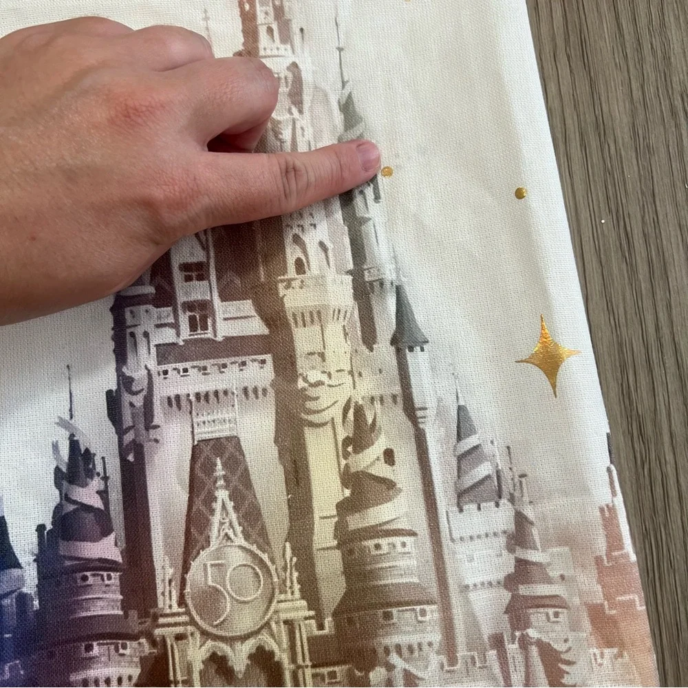 Walt Disney World 50th Anniversary Castle Hand Towel with Tassel Detail NWOT